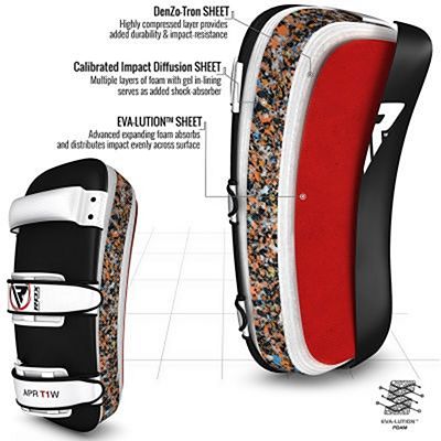 RDX T1 Curved Thai Pads Black-White