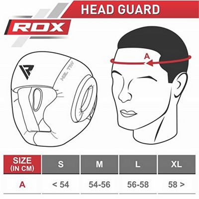 RDX Zero Impact Leather Head Guard Noir-Blanc