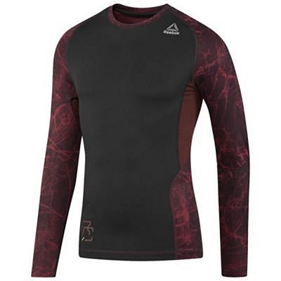 Reebok Combat LS Rashguard Svart-Röd