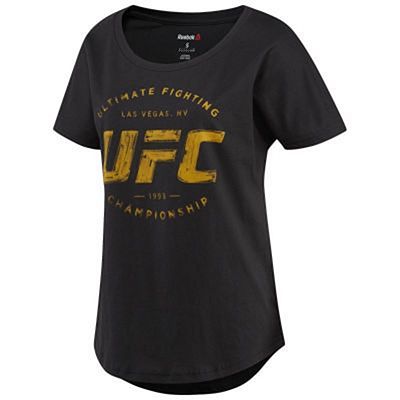 Reebok Womens UFC Ultimate Fan Logo Nero