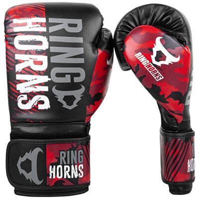 Ringhorns Charger Camo Boxing Gloves Nero-Rosso