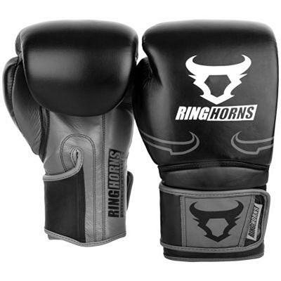 Ringhorns Destroyer Leather Boxing Gloves Black-Grey