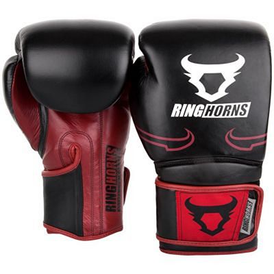 Ringhorns Destroyer Leather Boxing Gloves Preto-Vermelho