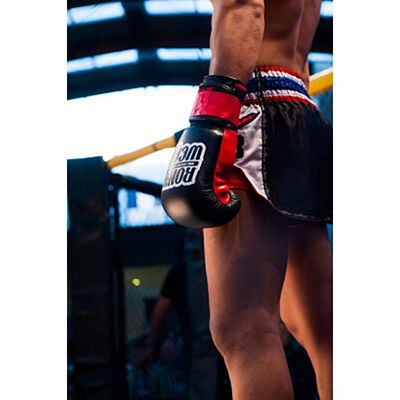 RoninWear Leather Boxing Gloves Preto-Vermelho