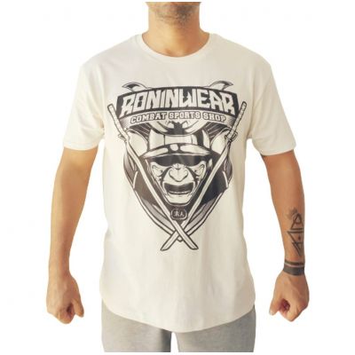 RoninWear Samurai Shield T-shirt Vintage Blanc