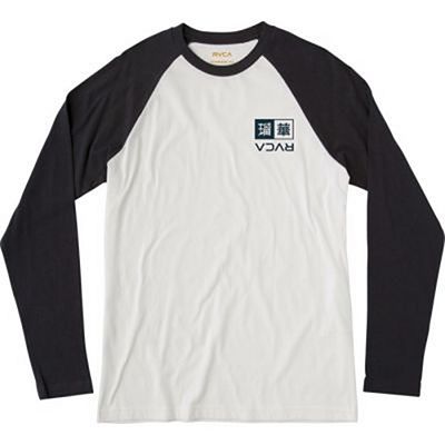 RVCA Kabuki Raglan LS T-shirt Weiß-Schwarz