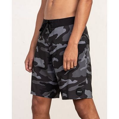 RVCA VA Print 19in Boardshort Gris-Negro