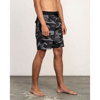 RVCA VA Print 19in Boardshort Gris-Negro