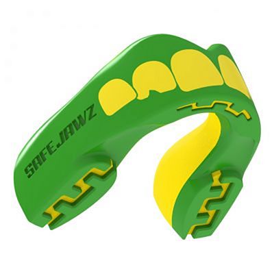 SafeJawz Extro Series Self-Fit Ogre Mouthguard Verde-Giallo