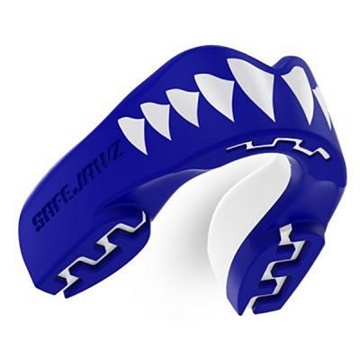 SafeJawz Extro Series Self-Fit Shark Mouthguard Blau-weiß