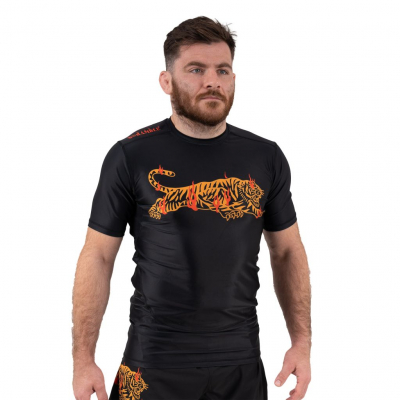 Scramble BURNING TIGER RASHGUARD Black