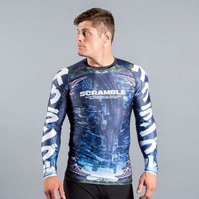 Scramble Edo Rashguard L/S Blau-Schwarz