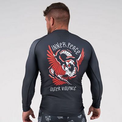 Scramble Peace And Violence Rashguard Negro
