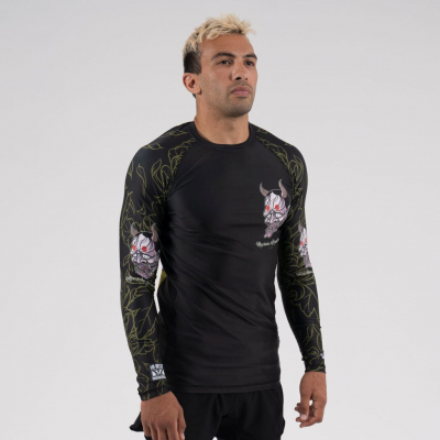 Scramble THE LAUGHING HANNYA – LONG SLEEVE RASHGUARD Negro