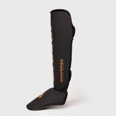 Shark Boxing Power 24 Shinguards Schwarz-Gold