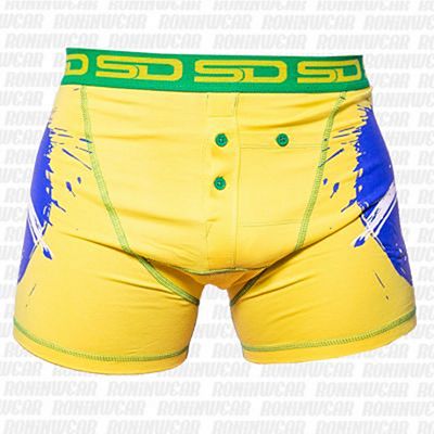 Smuggling Duds Brazilian Men Boxer Shorts Yellow-Blue