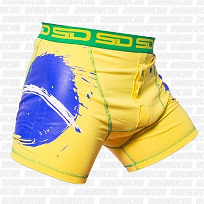 Smuggling Duds Brazilian Men Boxer Shorts Yellow-Blue