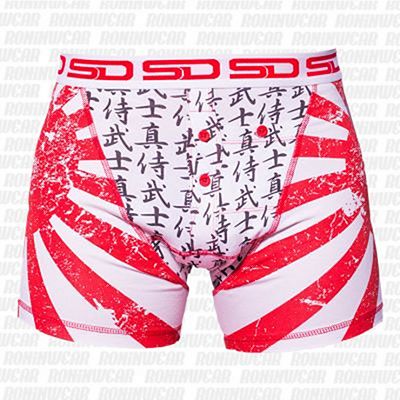 Smuggling Duds Samurai Men Boxer Shorts White-Red