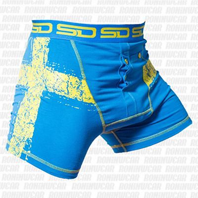 Smuggling Duds Swedish Men Boxer Shorts Light Blue-Yellow