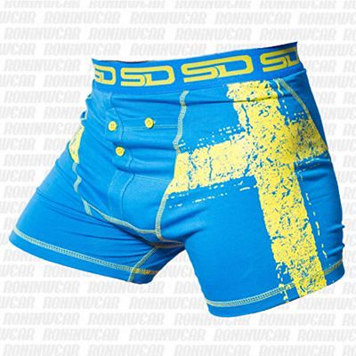 Smuggling Duds Swedish Men Boxer Shorts Light Blue-Yellow