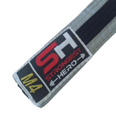 Strongest Hero Kids Bjj Belt Grau-Schwarz