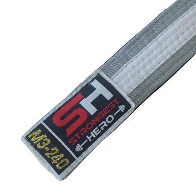 Strongest Hero Kids Bjj Belt Grau-weiß