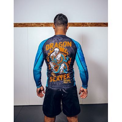 Tatami Dragon Slayer Eco Tech Recycled Rash Guard Preto-Azul