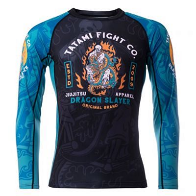 Tatami Dragon Slayer Eco Tech Recycled Rash Guard Black-Blue