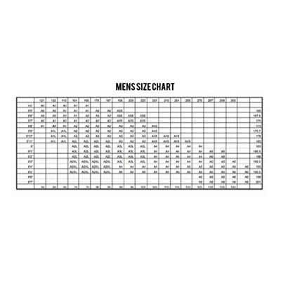 Tatami Estilo Gi Size Chart