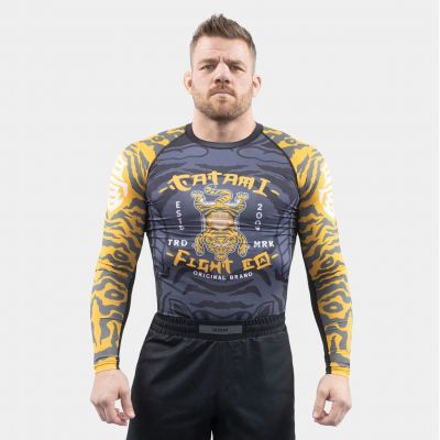 Tatami Flying Tiger Eco Tech Recycled Rash Guard Preto-Amarelo