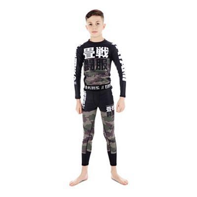 Tatami Kids Essential Camo Spats Nero-Verde