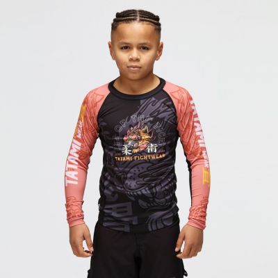 Tatami Kids Eye Of The Tiger Eco Tech Recycled Rash Guard Noir-Rouge