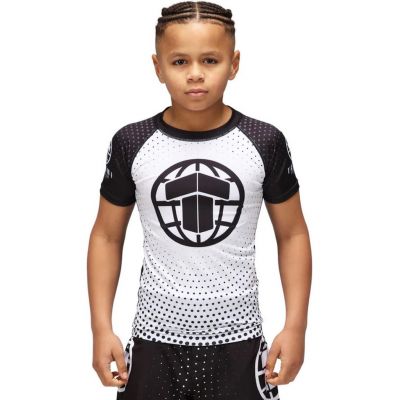 Tatami Kids Shockwave Short Sleeve Rash Guard Blanc-Noir