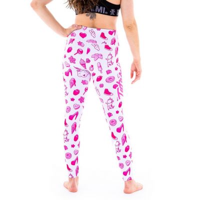 Tatami Ladies Diamond Leggings Blanco-Rosa