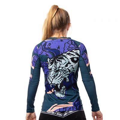 Tatami Ladies Moonlight Tiger Eco Tech Recycled Rash Guard Black-Blue