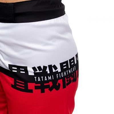 Tatami Ladies Super Grappling Shorts Blanco-Rojo