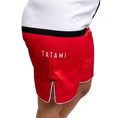 Tatami Ladies Super Grappling Shorts Blanco-Rojo