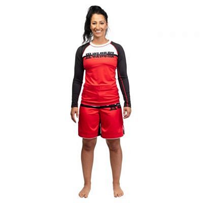 Tatami Ladies Super Grappling Shorts Blanc-Rouge