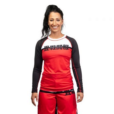 Tatami Ladies Super LS Rash Guard Bianco-Rosso