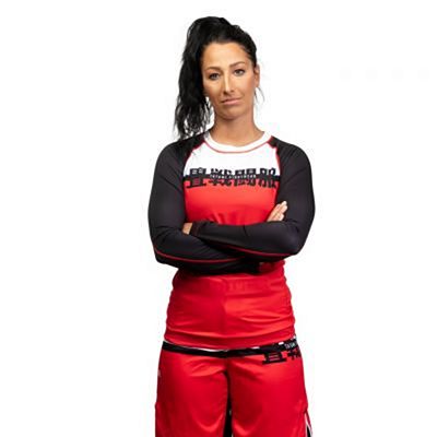 Tatami Ladies Super LS Rash Guard Weiß-Rot