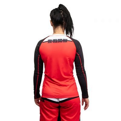 Tatami Ladies Super LS Rash Guard Blanco-Rojo