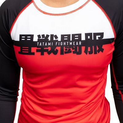 Tatami Ladies Super LS Rash Guard Fehèr-Piros