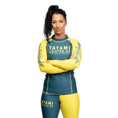 Tatami Ladies Supply Co Navy LS Rash Guard Azul Marino-Amarillo