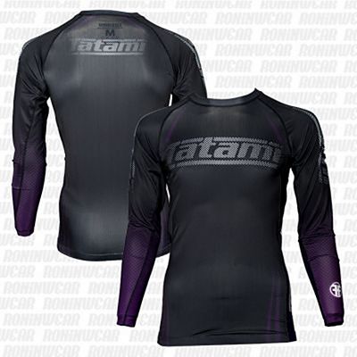 Tatami New IBJJF Rank Long Sleeve Rash Guard Preto-Roxo