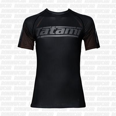 Tatami New IBJJF Rank Short Sleeve Rashguard Schwarz-Braun