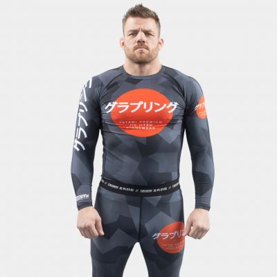 Tatami Onyx Black Long Sleeve Rash Guard Camo