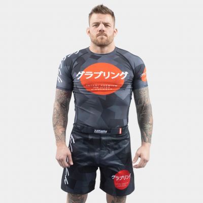 Tatami Onyx Black Short Sleeve Rash Guard Camo