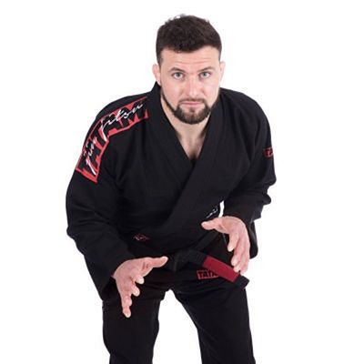 Tatami Red Bar Jiu Jitsu Kimono Negro-Rojo