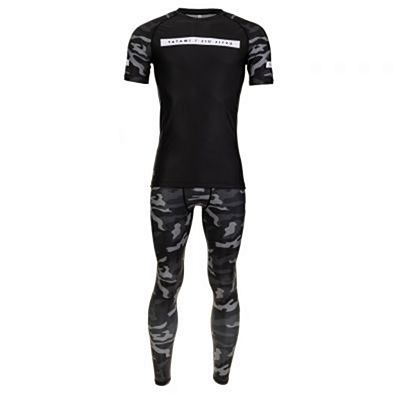 Tatami Rival Black & Camo Grappling Spats Svart-Camo