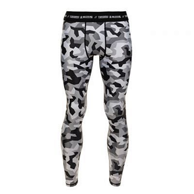 Tatami Rival White & Camo Grappling Spats Blanc-Camo